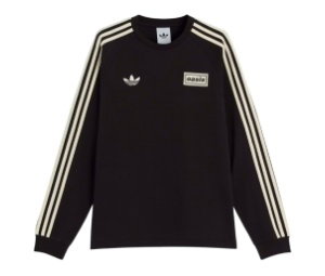 adidas X Oasis Tour Jacquard Stripe Jersey Long Sleeve Black Cream