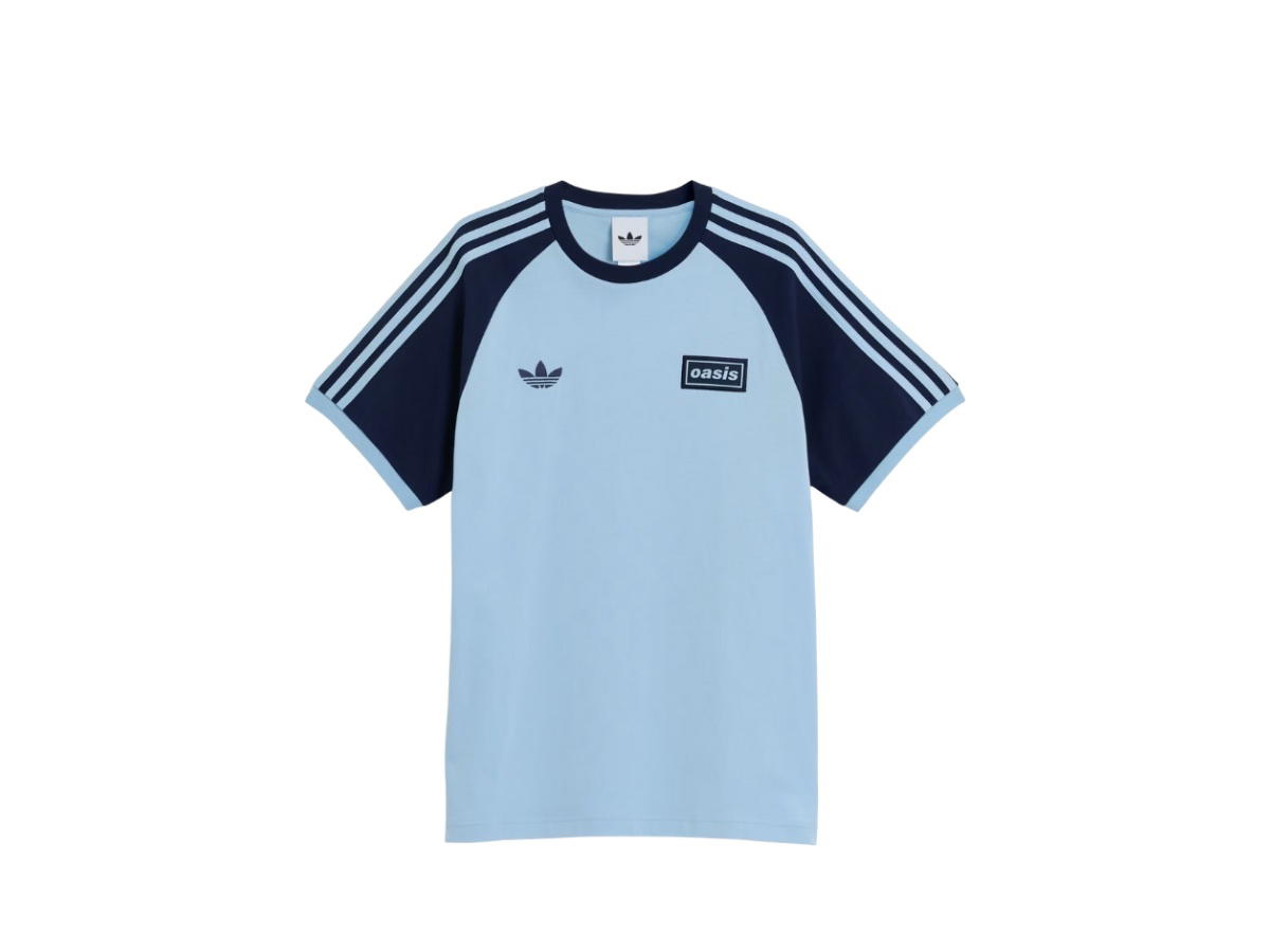 adidas adidas x Oasis Tour 3-Stripes T-Shirt Clear Sky Night Indigo