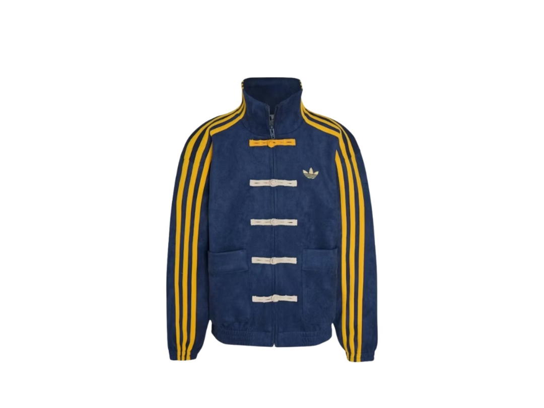 adidas adidas Junior Kids Chinese Style Oversized Knit Jacket Crew Navy Collegiate Gold