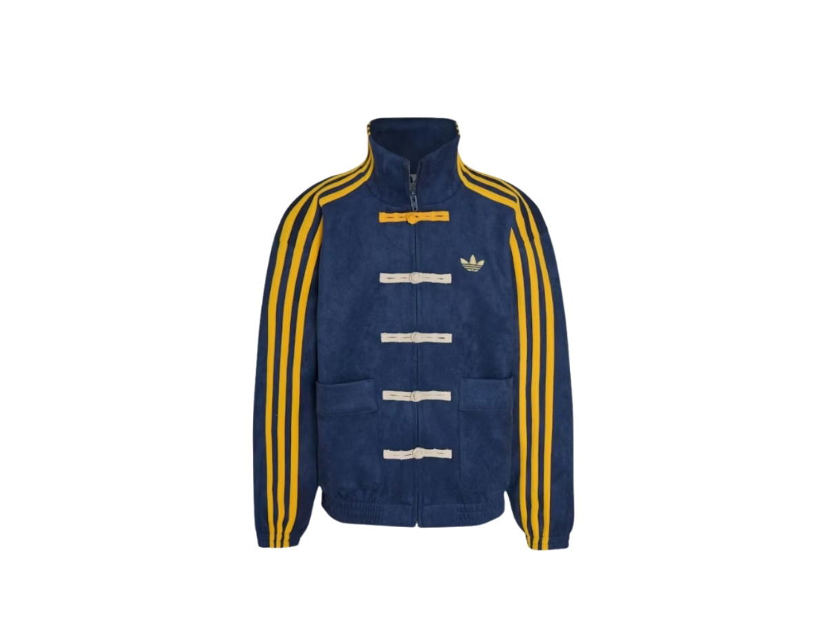 adidas adidas Junior Kids Chinese Style Oversized Knit Jacket Crew Navy Collegiate Gold