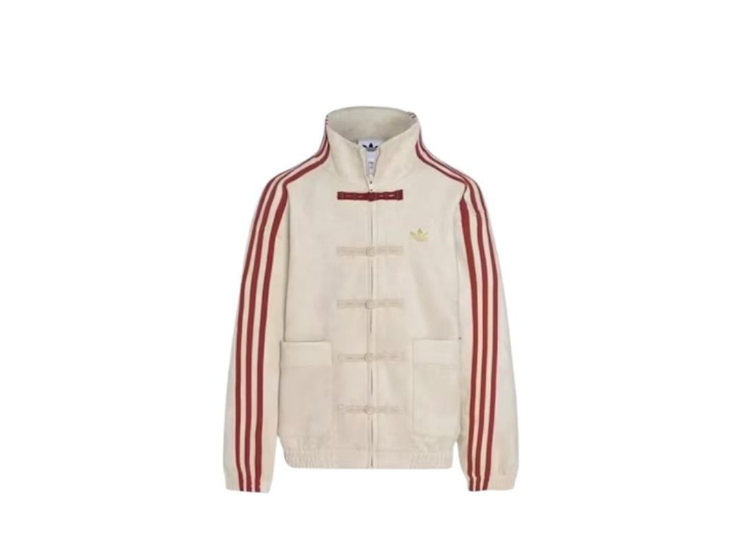 adidas adidas Junior Kids Chinese Style Oversized Knit Jacket Wonder Alumina Preloved Ruby