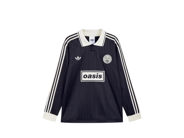adidas adidas X Oasis Tour Jacquard Stripe Jersey Long Sleeve Black Cream White - view 1