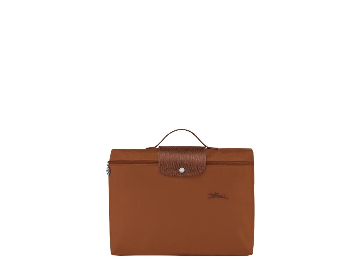Longchamp Longchamp Le Pliage Green S Briefcase Cognac