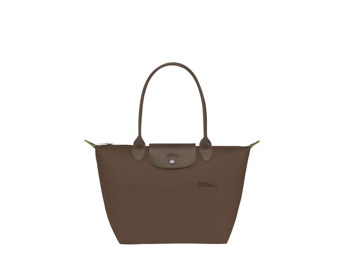 Longchamp Longchamp M Le Pliage Green Tote Bag In Terra Recycled canvas