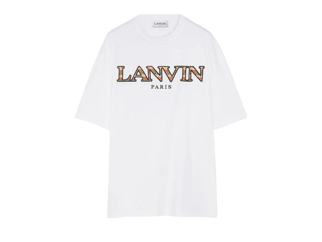 Lanvin Lanvin Classic Curb Embroidered T-Shirt Optical White