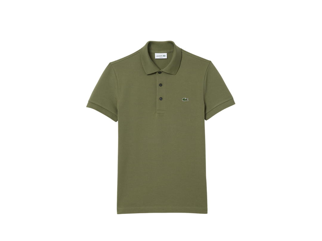 Lacoste Lacoste Polo Shirt Stretch Mini Pique Fabric Slim Fit Khaki Green