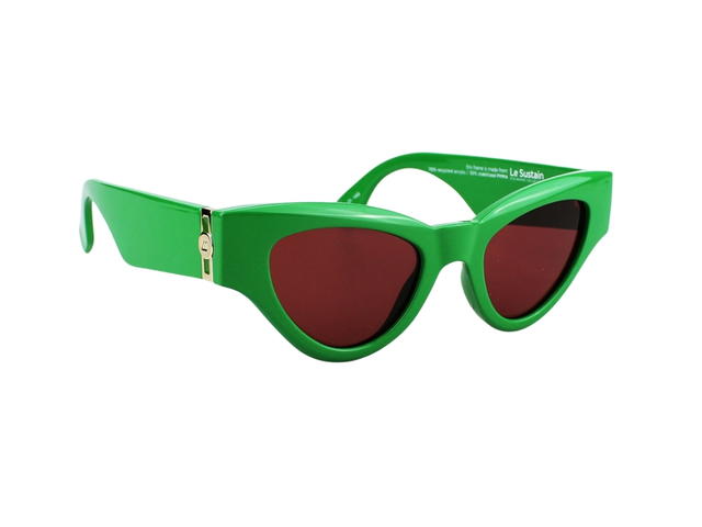 Le Specs Le Specs Le Sustain Fanplastico 2229562 In Green Acetate-Gold Logo Frame With Grey Lenses - view 3