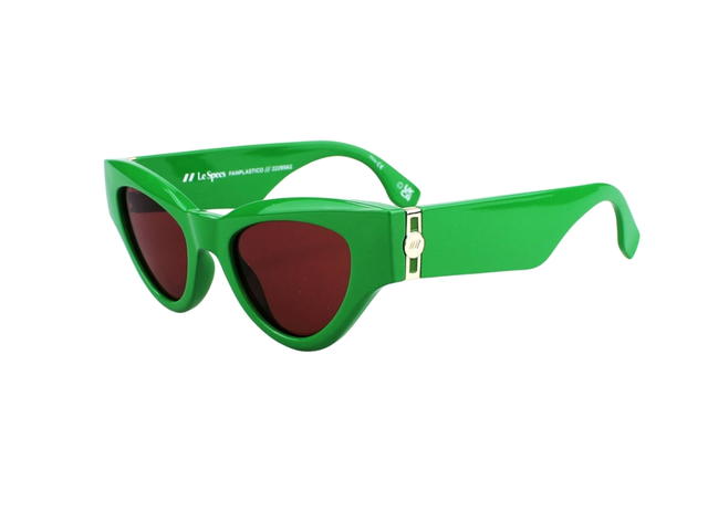 Le Specs Le Specs Le Sustain Fanplastico 2229562 In Green Acetate-Gold Logo Frame With Grey Lenses - view 5