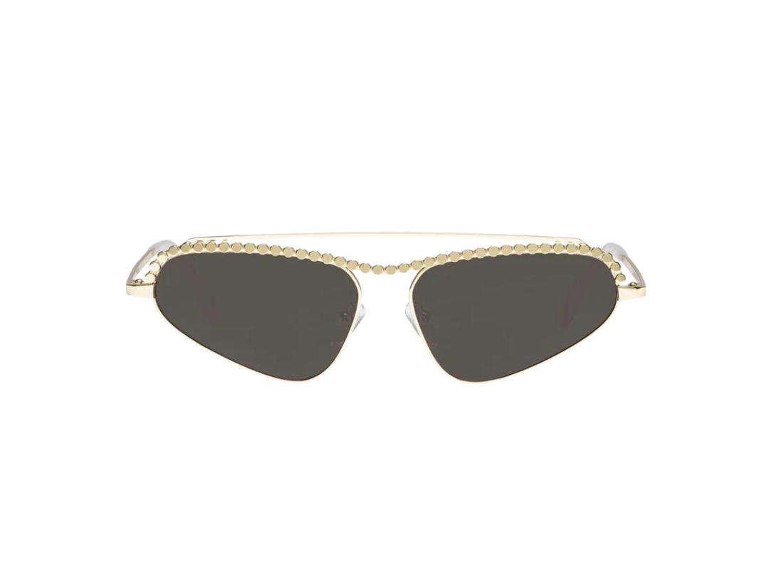 Le Specs Le Specs Nekton In Bright Gold Metal With Smoky Brown Mono Lenses