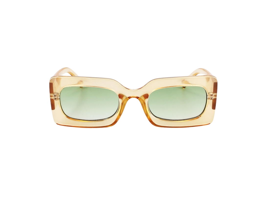 Le Specs Le Specs Oh Damn 2202540 In Transparent Yellow Frame-Oval Logo With Green Lenses