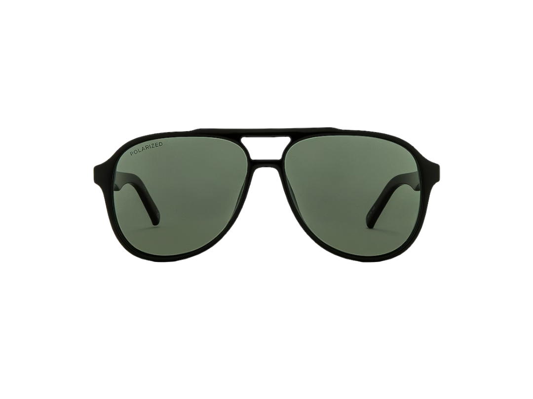 Le Specs Le Specs Tragic Magic In Black Acetate Frames With Khaki Lenes
