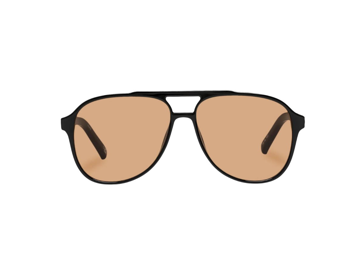 Le Specs Le Specs Tragic Magic In Black Acetate With Tan Tinted Lenses