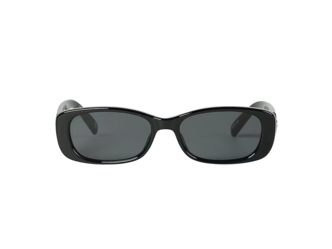 Le Specs Le Specs Unreal In Black Acetate With Smoke Mono Lenses