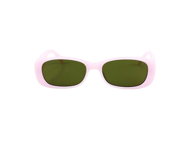 Le Specs Le Specs Unreal Quilted 2202475 In Pink Acetate Frame-Square Logo With Green Lenses - view 1