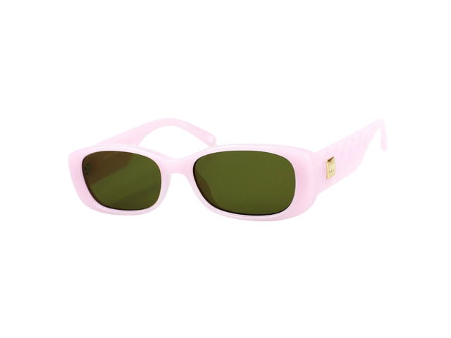 Le Specs Le Specs Unreal Quilted 2202475 In Pink Acetate Frame-Square Logo With Green Lenses - view 2