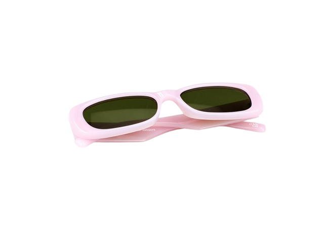 Le Specs Le Specs Unreal Quilted 2202475 In Pink Acetate Frame-Square Logo With Green Lenses - view 6