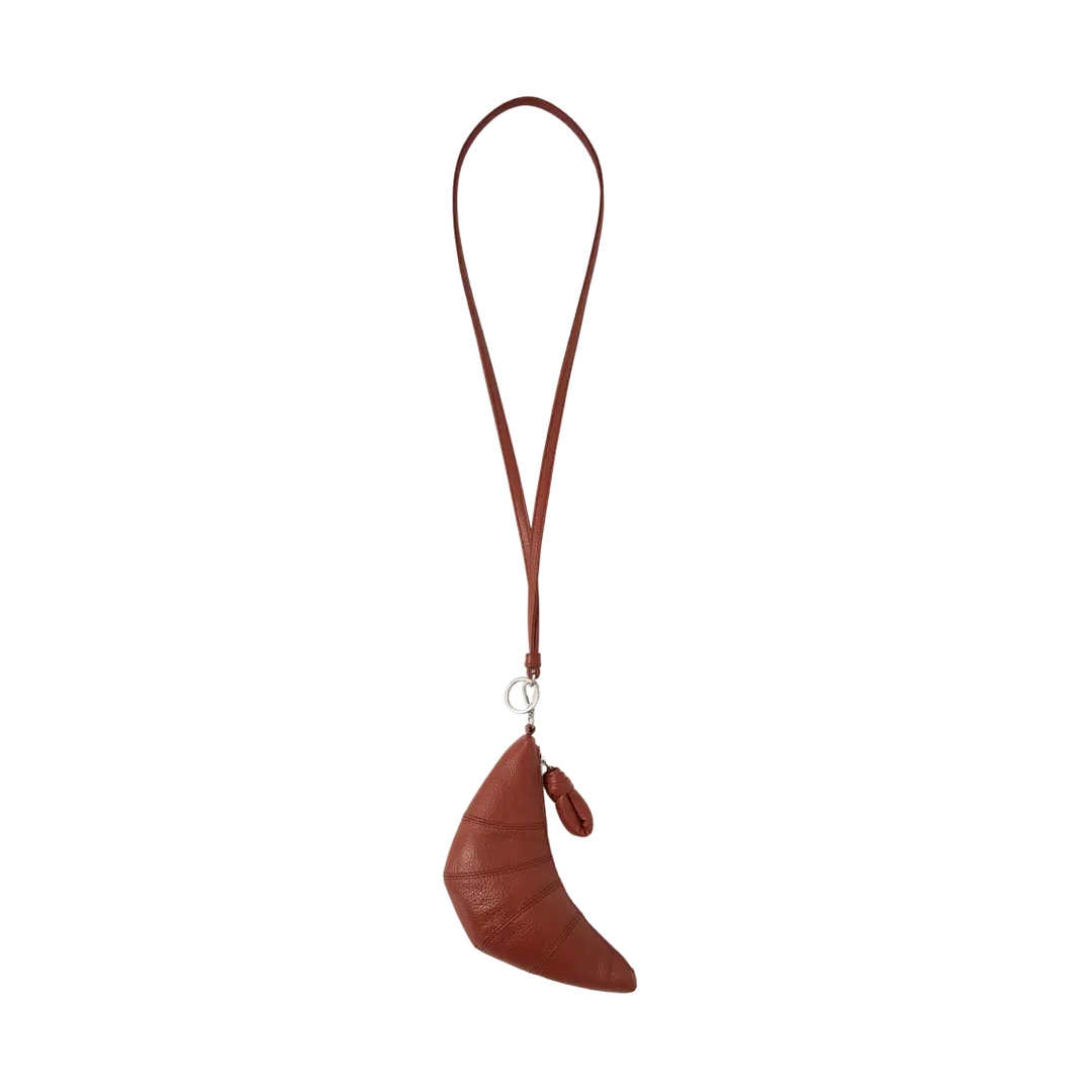 Lemaire Lemaire Croissant Coin Purse Necklace Brick Brown