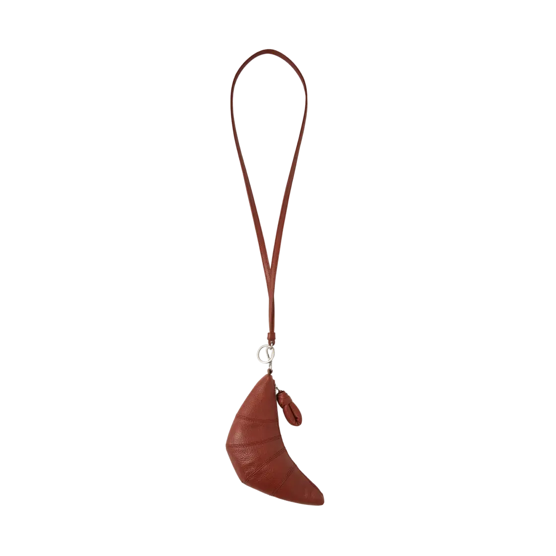 Lemaire Lemaire Croissant Coin Purse Necklace Brick Brown