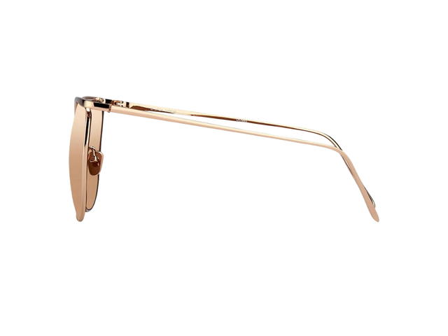Linda Farrow Linda Farrow 509 C3 Browline Sunglasses In Rose Gold Titanium Frame With Rose Gold Lenses - view 3