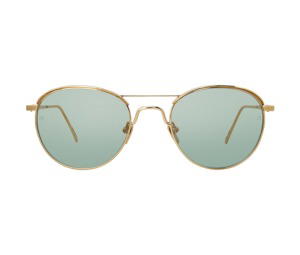 Buy Linda Farrow 623 C6 Oval Sunglasses In Yellow Gold Frame With Blue Lenses at Sasom – Authentic and Ready to Ship