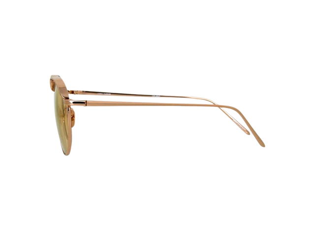 Linda Farrow Linda Farrow 623 C7 Oval Sunglasses In Rose Gold Titanium Frame With Nylon Peach Lenses - view 3