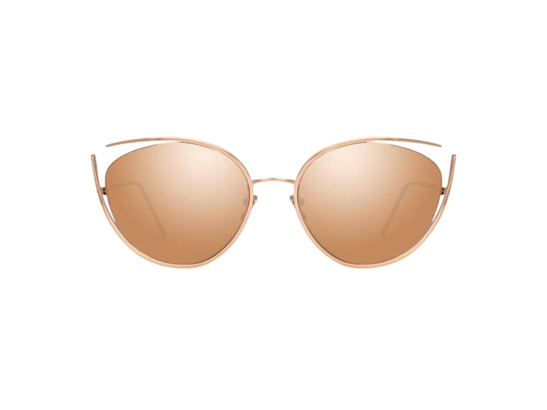 Linda Farrow Linda Farrow Fontaine C3 Cat Eye Sunglasses In Rose Gold Titanium Frame With Rose Gold Lenses