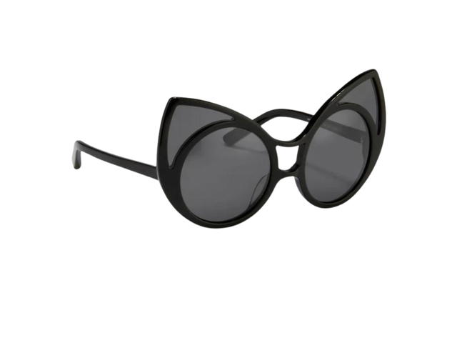 Linda Farrow Linda Farrow Khaleda Rajab 1 C1 Cat Eye Sunglasses In Grey Gradient Frame-Pointy Cat Ear Corners With Grey Gradient Lenses - view 2