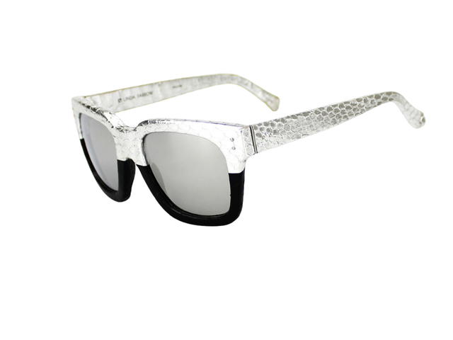 Linda Farrow Linda Farrow LFL-71-68 Sunglasses In Silver-Black Titanium Frame With Grey Lenses - view 3
