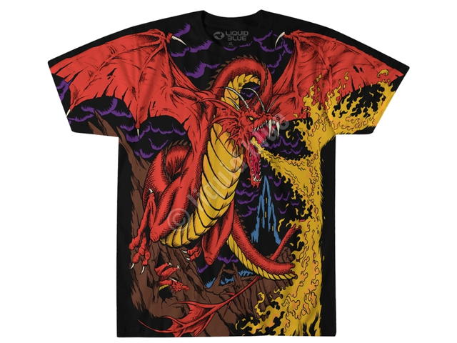 Liquid Blue Liquid Blue Dark Fantasy Dragon T-Shirt Black - view 1
