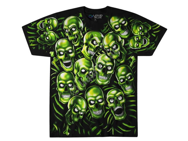 Liquid Blue Liquid Blue Skull Pile Green T-Shirt Black - view 1