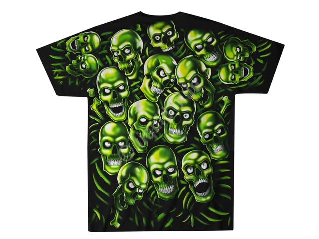 Liquid Blue Liquid Blue Skull Pile Green T-Shirt Black - view 2