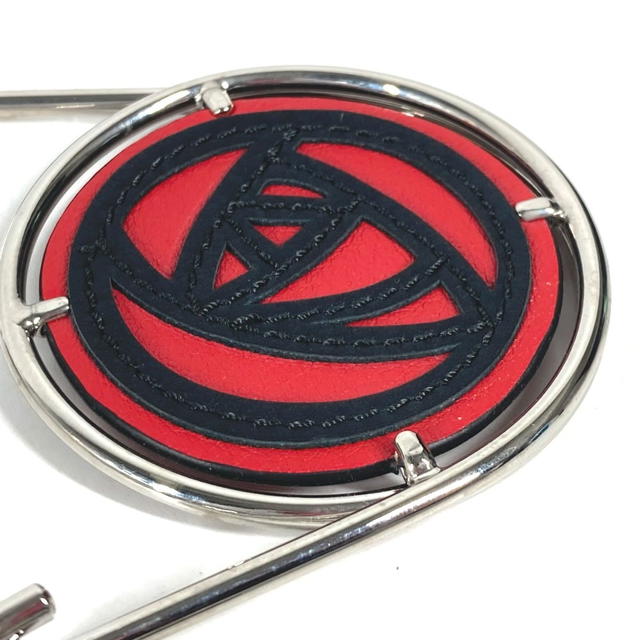 Loewe LOEWE 111.19.043 17A Rose Mechanopin Rose Brooch Metal / Leather Silver/Red - view 3