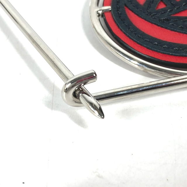 Loewe LOEWE 111.19.043 17A Rose Mechanopin Rose Brooch Metal / Leather Silver/Red - view 4