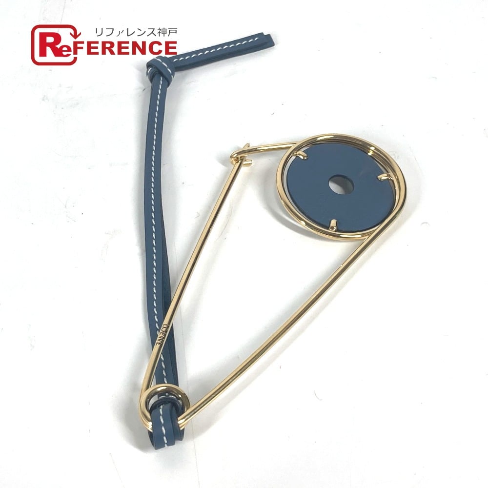 Loewe LOEWE Accessories Brooch Metal / Leather Gold/blue Unused