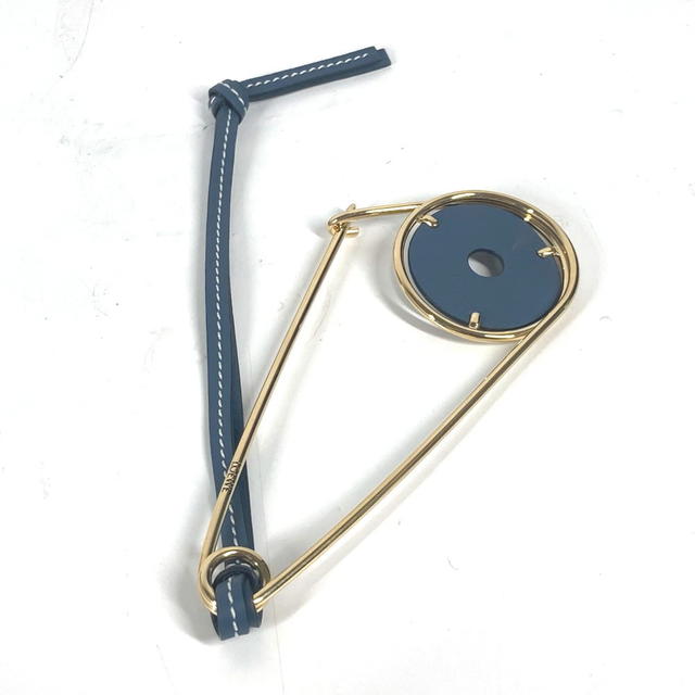 Loewe LOEWE Accessories Brooch Metal / Leather Gold/blue Unused - view 2