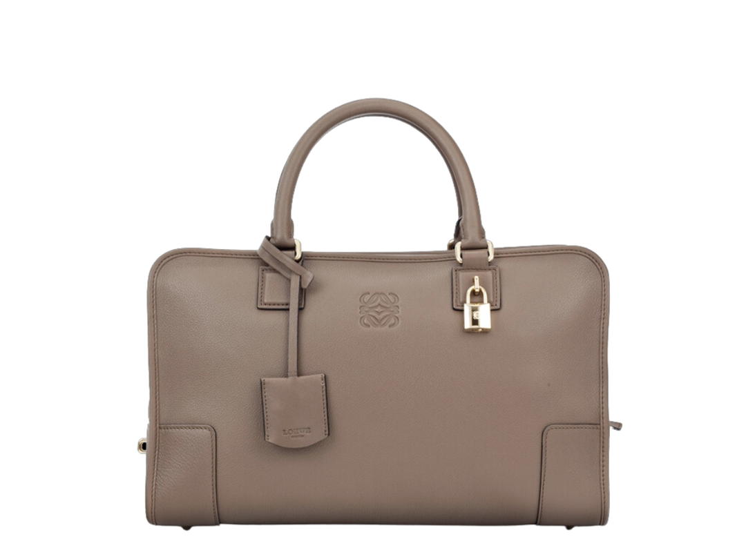Loewe Loewe Amazona Hand Bag 35 In Smooth Leather With Gold Hardware Taupe