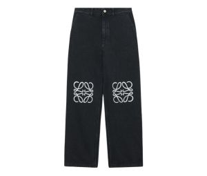 Buy Loewe Anagram Baggy Jeans In Denim Black (W) at Sasom – Authentic and Ready to Ship