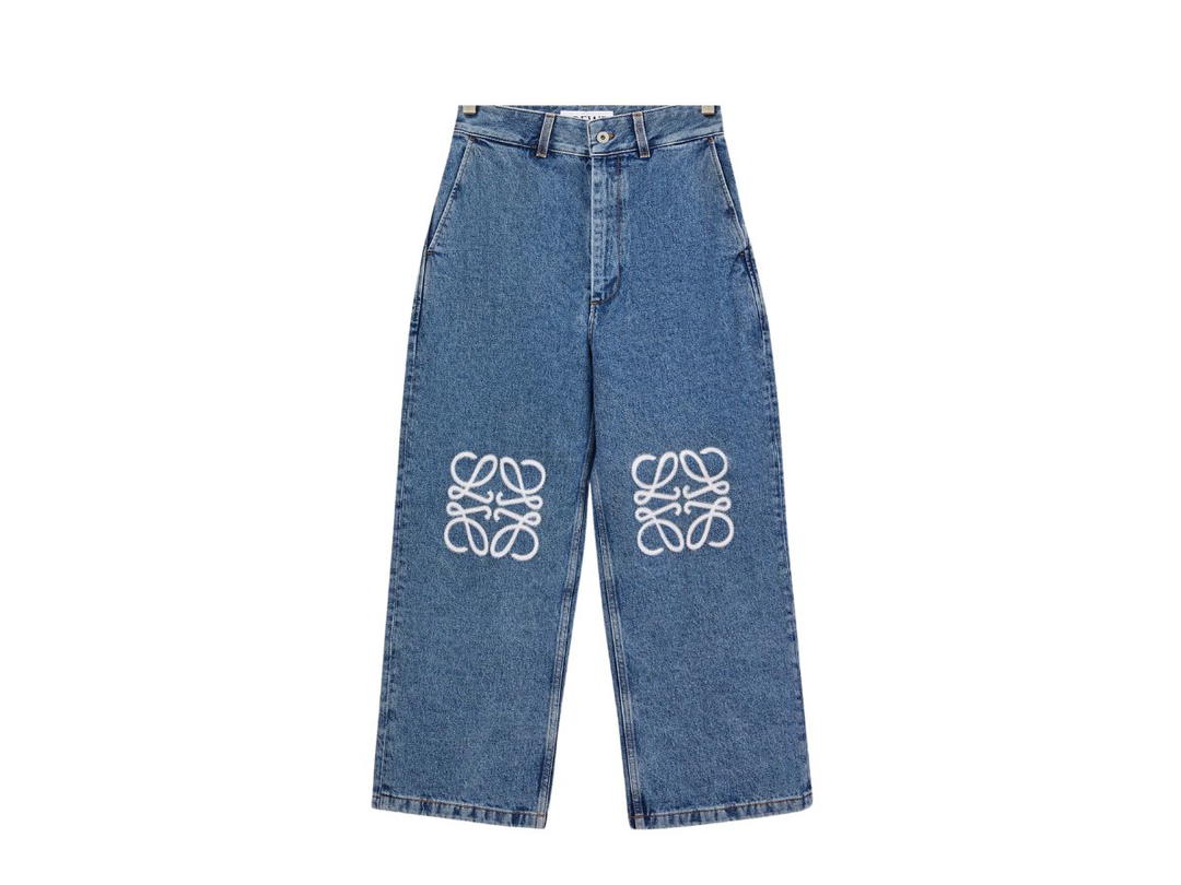 Loewe Loewe Anagram Baggy Jeans In Denim Jeans Blue