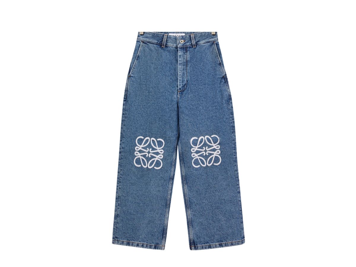 Loewe Loewe Anagram Baggy Jeans In Denim Jeans Blue