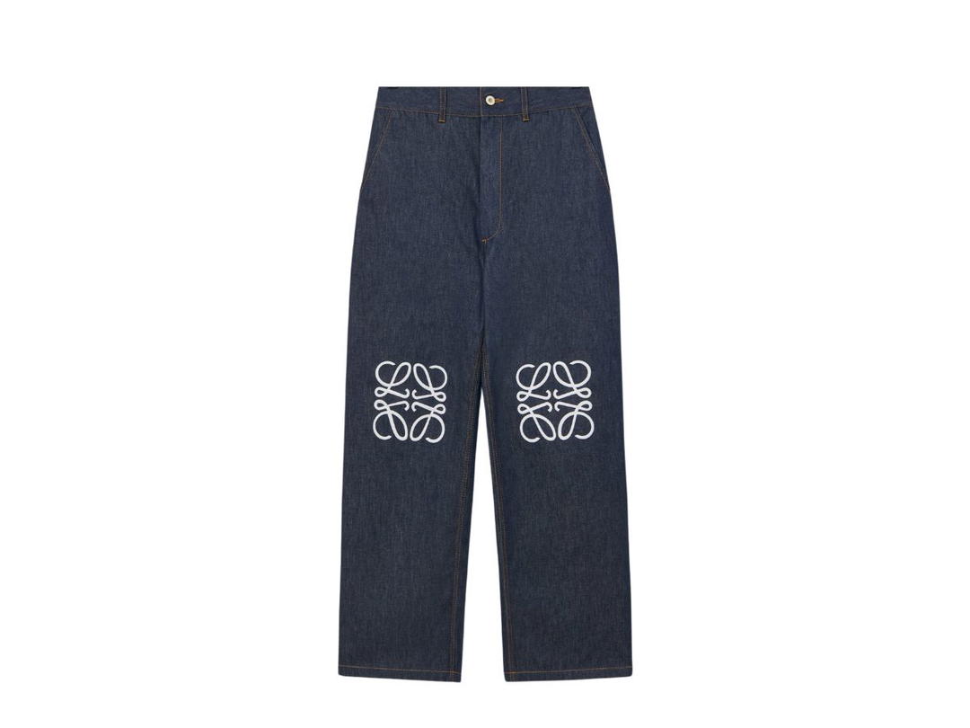 Loewe Loewe Anagram Baggy Jeans In Denim Raw Denim (W)