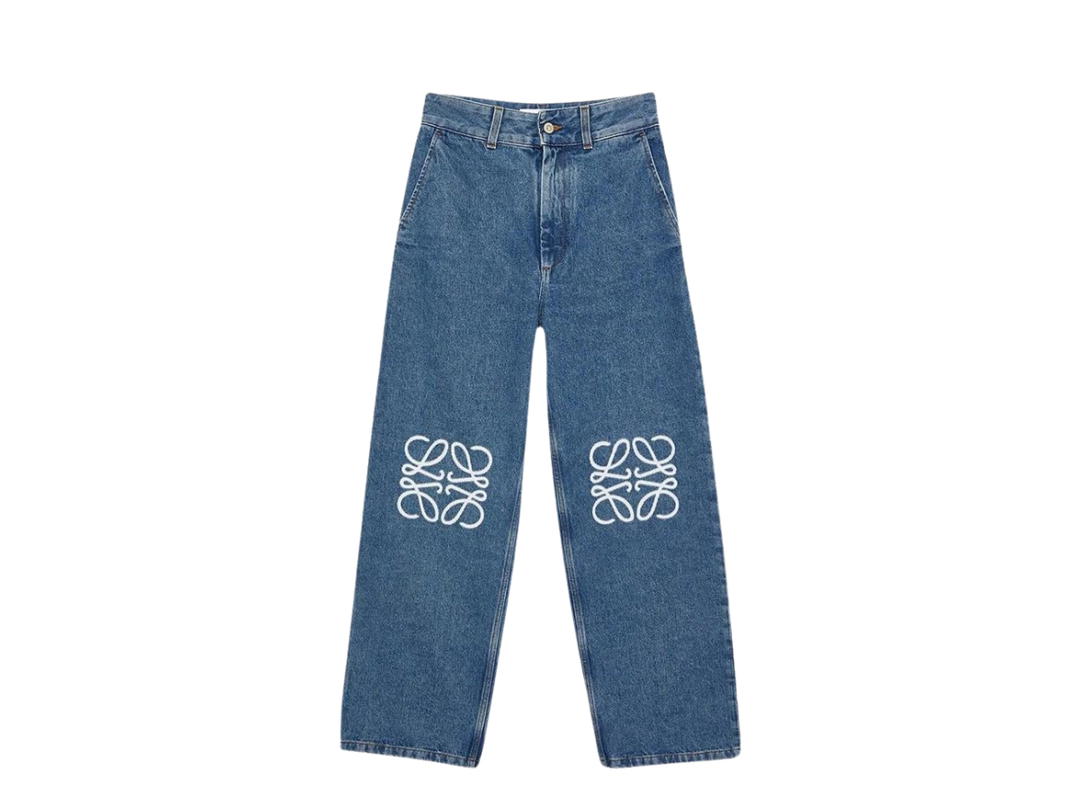 Loewe Loewe Anagram Baggy Jeans Mid Blue Denim
