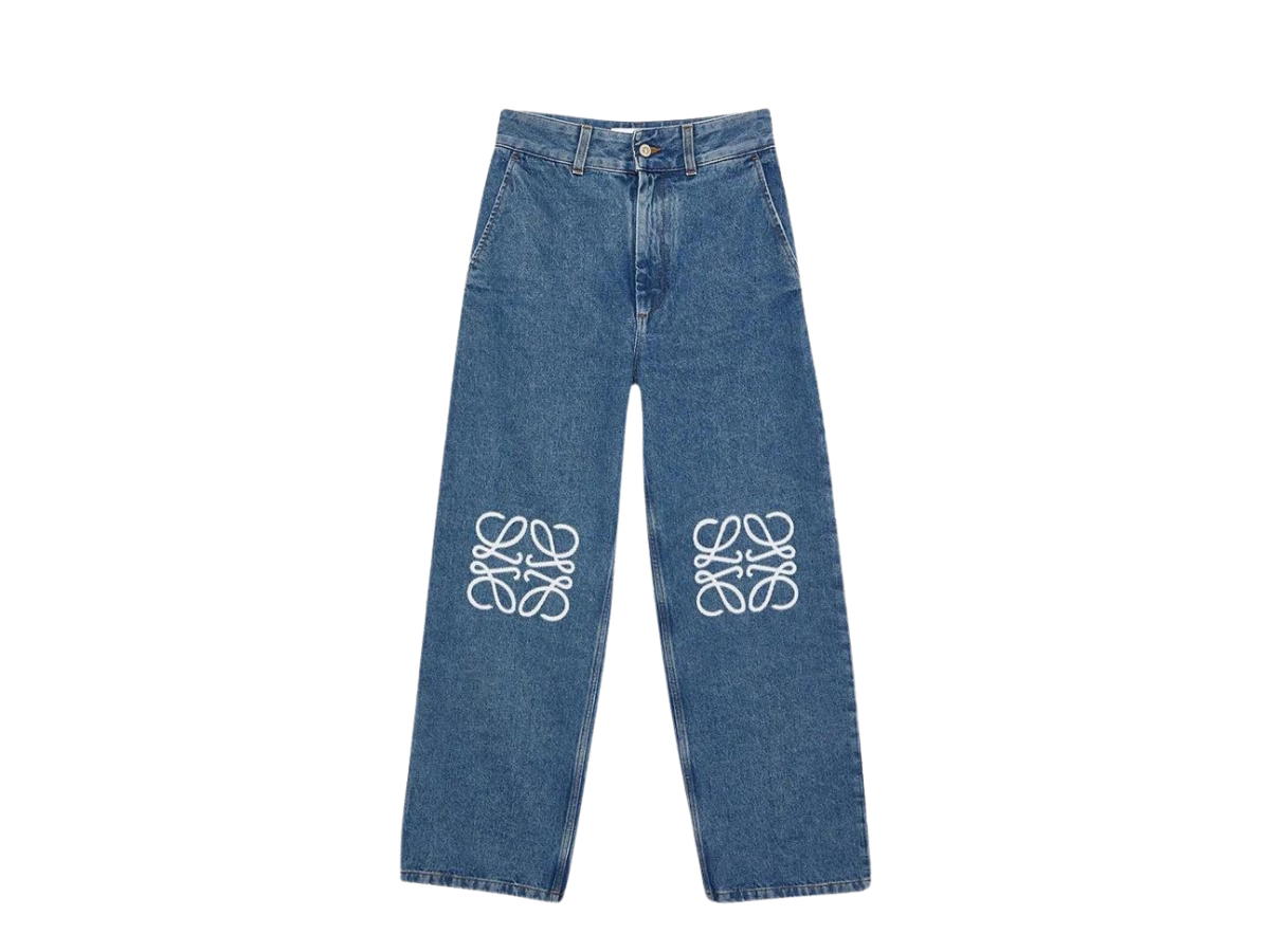 Loewe Loewe Anagram Baggy Jeans Mid Blue Denim