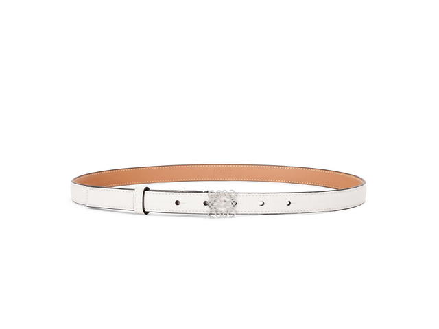 Loewe Loewe Anagram Belt In Pebble Grain Calfskin Soft White Silver - view 1