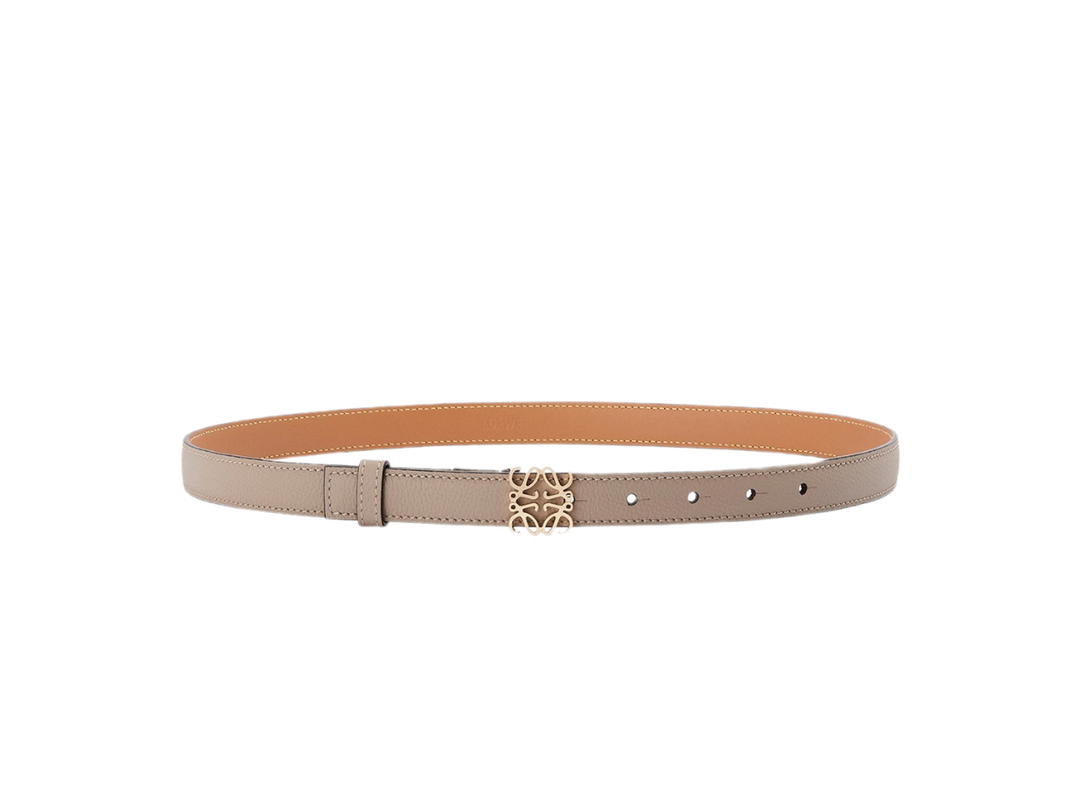Loewe Loewe Anagram Belt In Pebble Grain Calfskin With Sand Gold