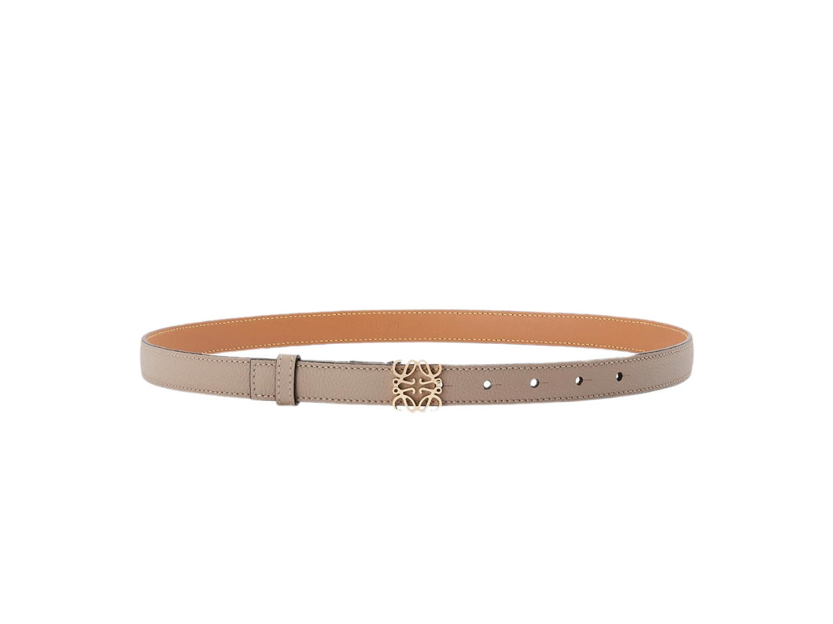 Loewe Loewe Anagram Belt In Pebble Grain Calfskin With Sand Gold