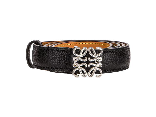 Loewe Loewe Anagram Belt In Soft Grained Calfskin Leather With Palladium Anagram Buckle Black Palladium - view 3