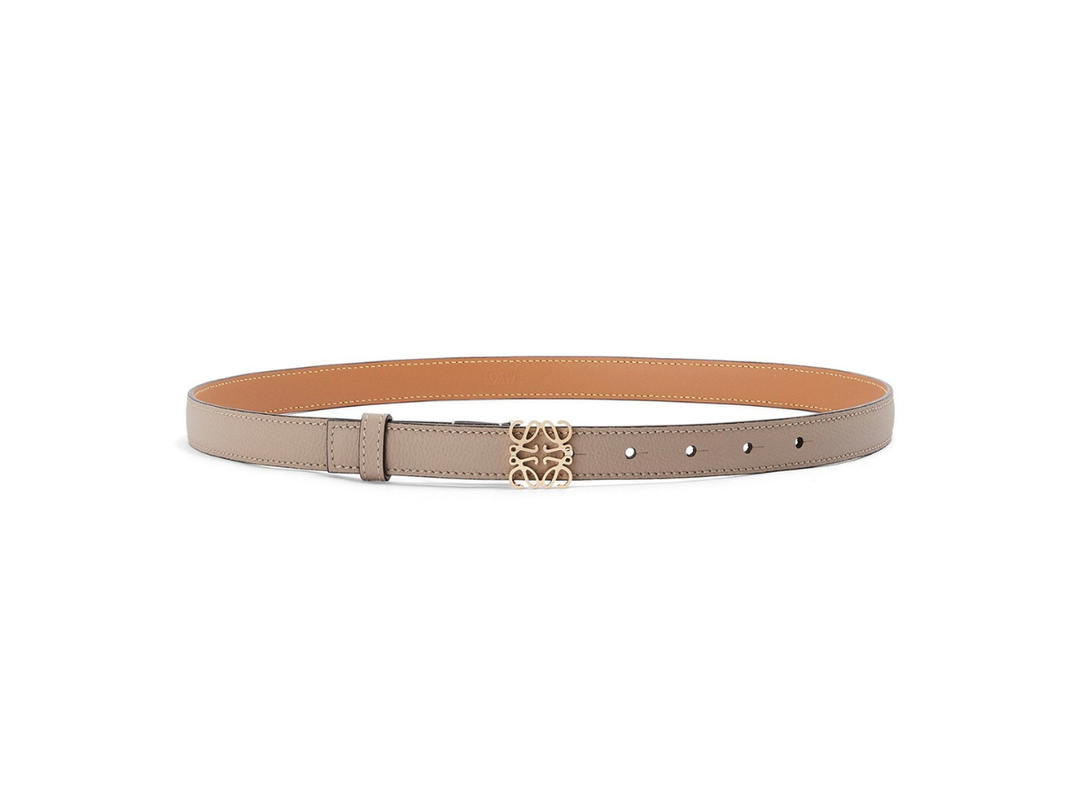 Loewe Loewe Anagram Belt In Soft Grained Calfskin Leather With Palladium Anagram Buckle Sand-Gold
