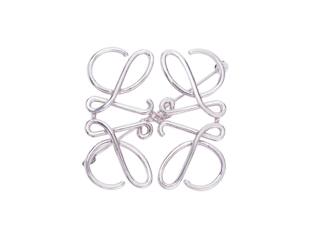 Loewe Loewe Anagram Brooch In Brass Palladium