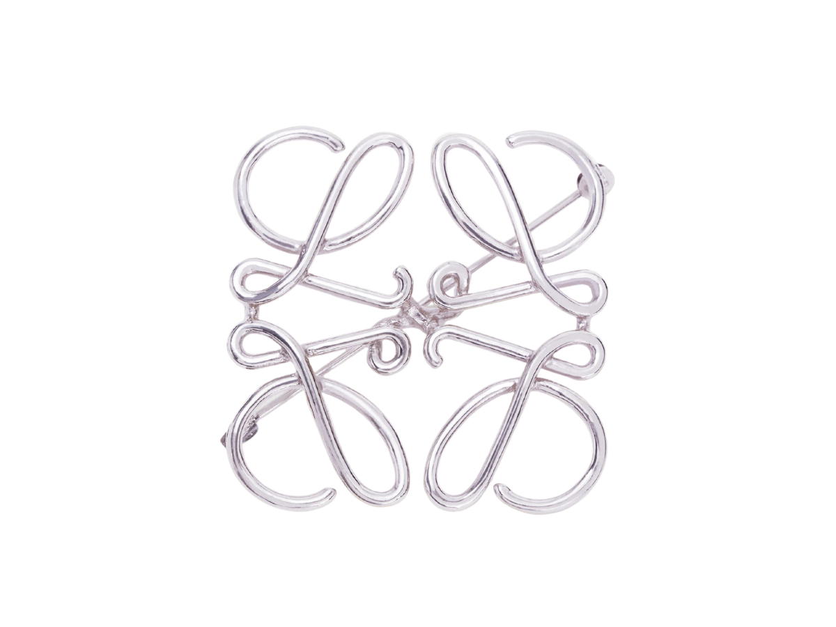Loewe Loewe Anagram Brooch In Brass Palladium