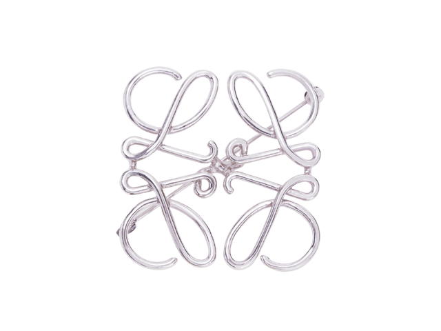 Loewe Loewe Anagram Brooch In Brass Palladium - view 1